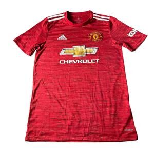 Manchester United Jersey Men's‎ Size Medium Red Adidas Athletic Soccer 540